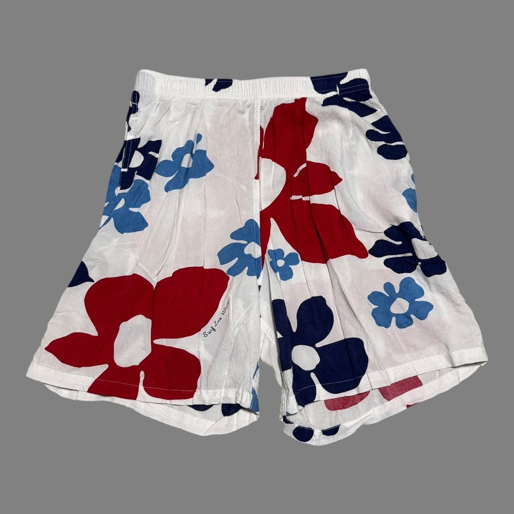 Jams World Surfline Hawaii‎ Rayon Floral Flowers White Shorts Men's Medium